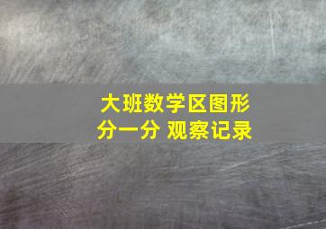 大班数学区图形分一分 观察记录